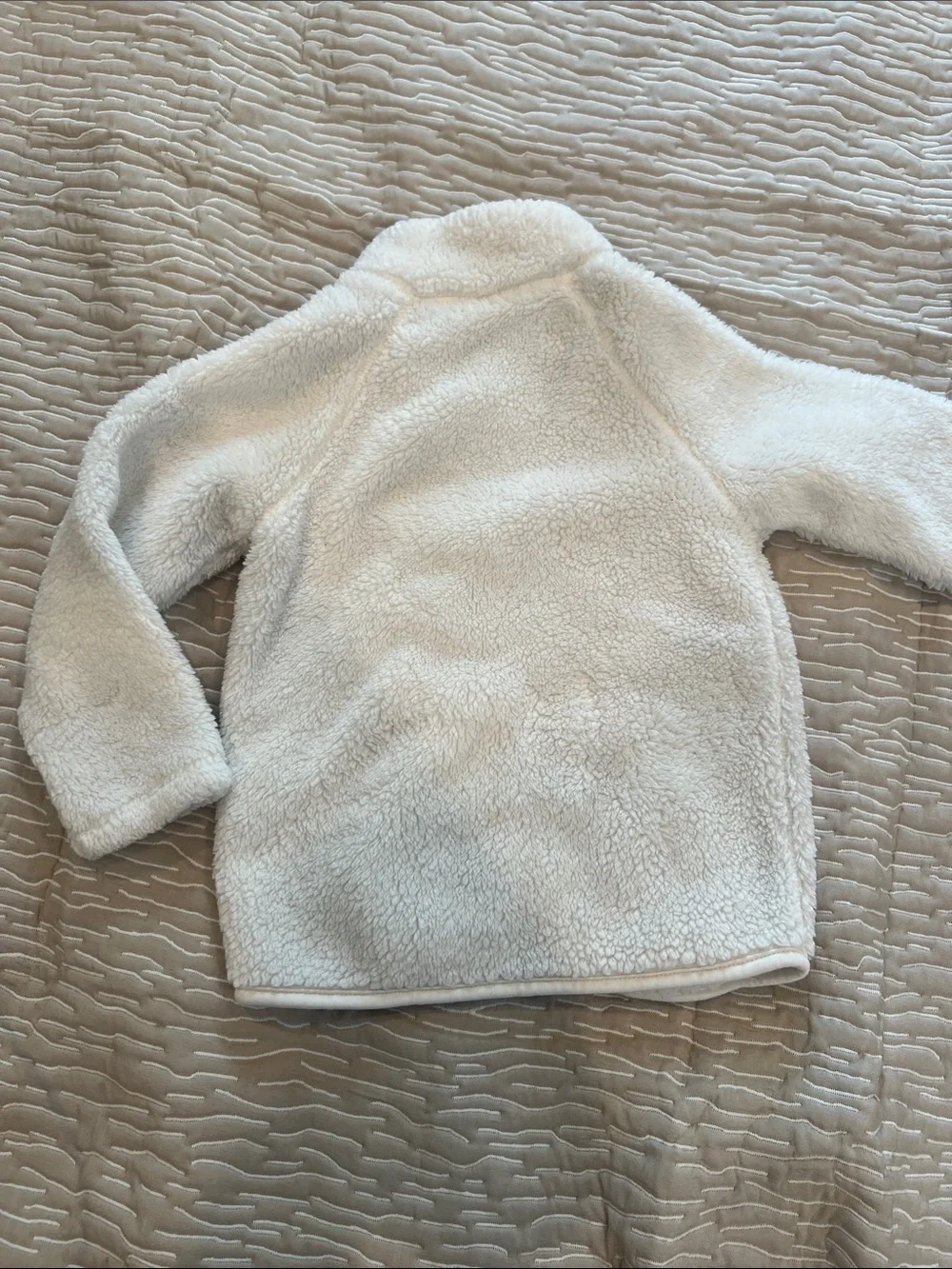 H&M Kids White Sherpa Zip-Up Jacket